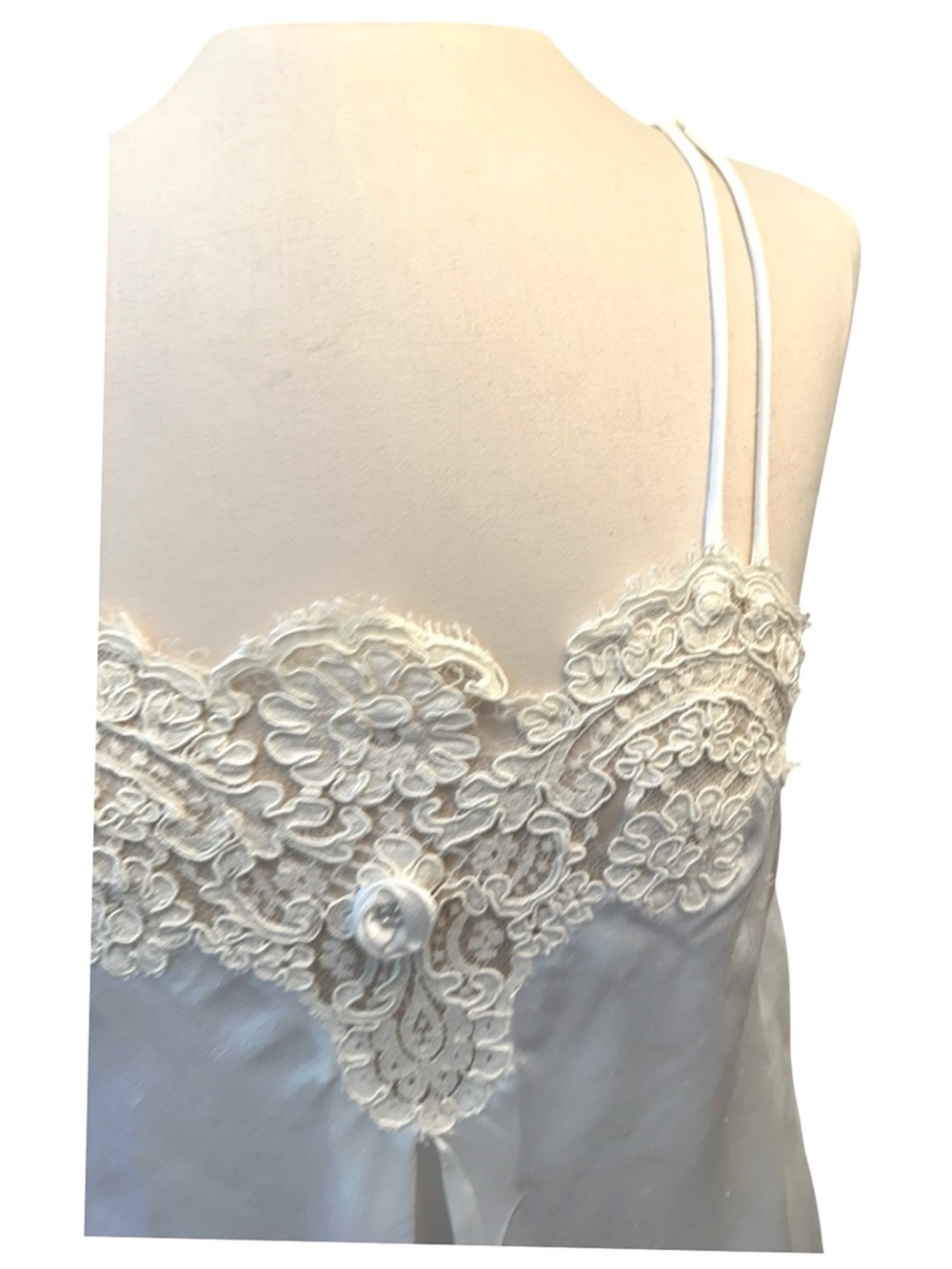 Christian Dior White on White Satin and Lace Nightgown - Picture 3 of 7